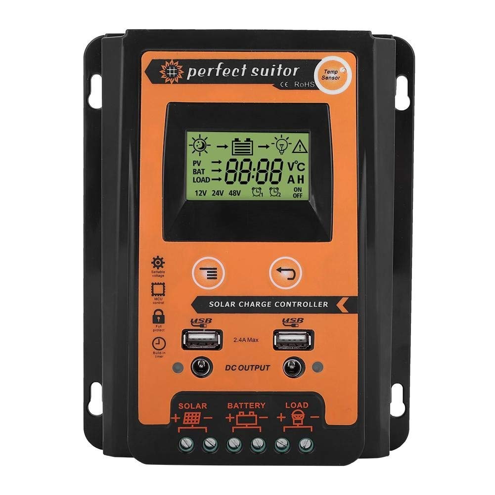 12V/24V 30A/50A/70A Intelligent Solar Panel Contrller MPPT LCD Display Solar Charge Controller Solar Battery Regulator Dual USB Port(70A)-picture-21
