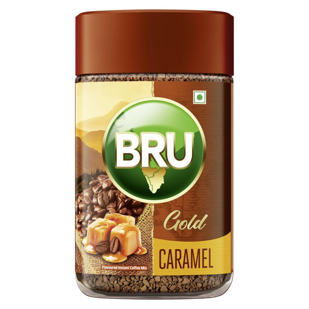Bru Gold Caramel 100gram Flavoured Instant Coffee Flavourful Twist