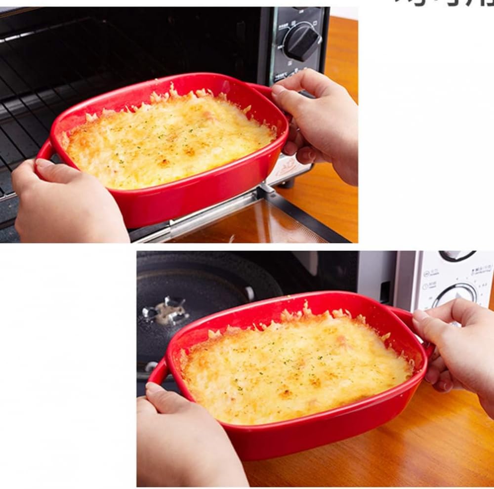 Formy do sernika, forma do lasagne z uchwytami – ceramiczne naczynia do pieczenia w piekarniku, ceramiczna forma do pieczenia, forma do zapiekania lasagne, indywidualne naczynia do pieczenia