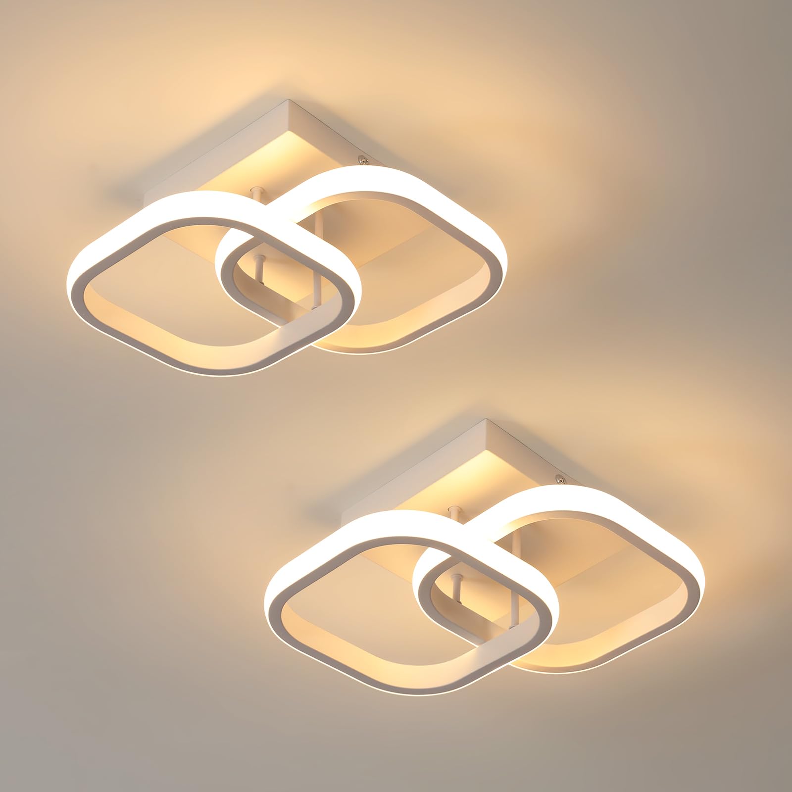 2 Pezzi Plafoniera LED Soffitto Moderna 22W Lampada da Soffitto