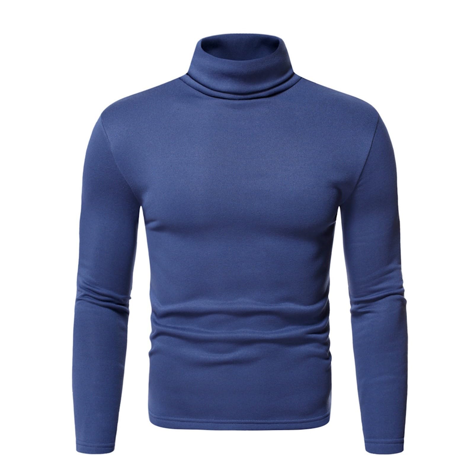 UTPO Men's Thermal Long Sleeve High Neck Baselayers Stretch Basic Designed Bottoming Shirt Casual T Shirt