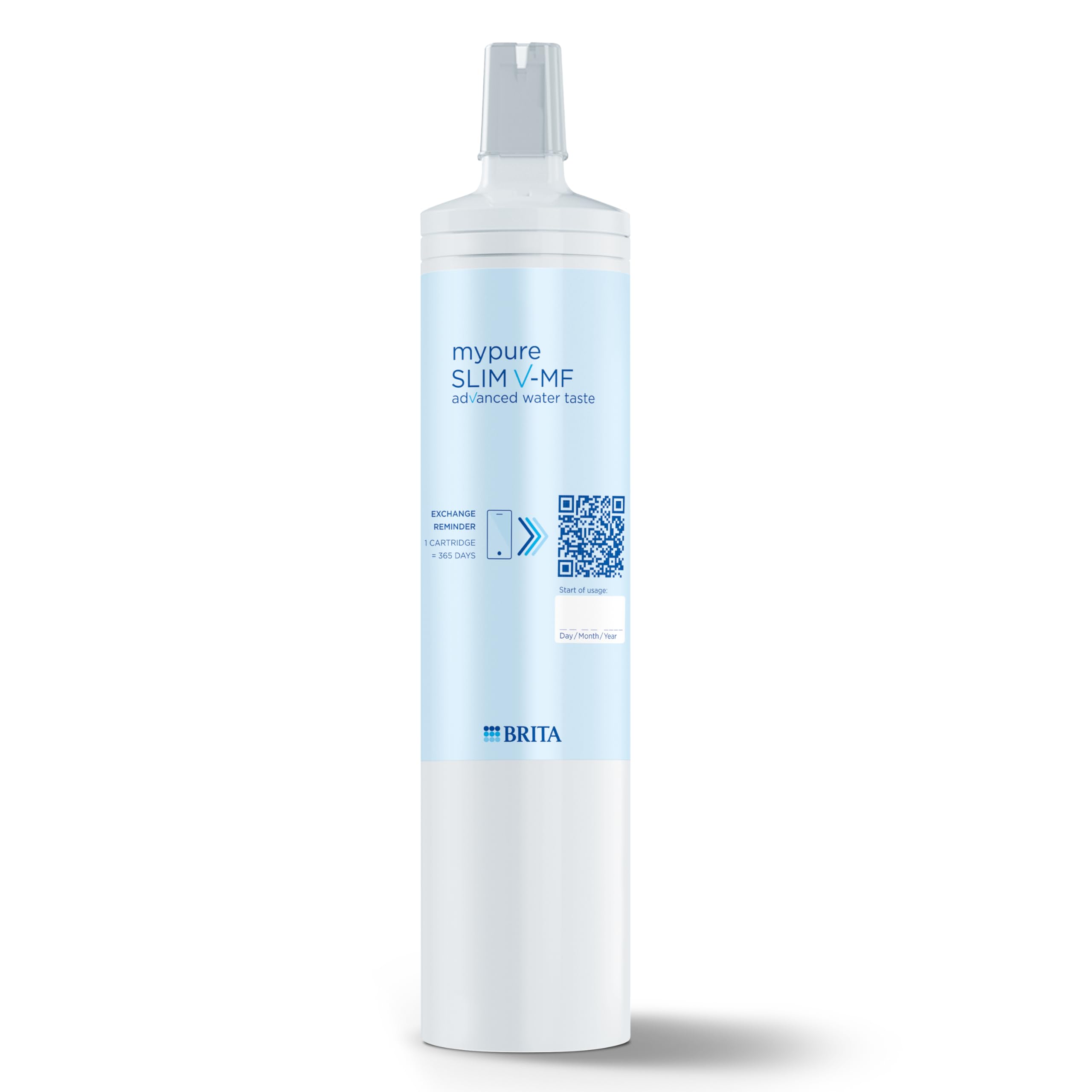 BRITA Filtro per mypure SLIM V-MF, 1 filtro (8000L) di ricambio per il sistema filtrante per acqua priva di batteri al 99,999% con gusto migliore