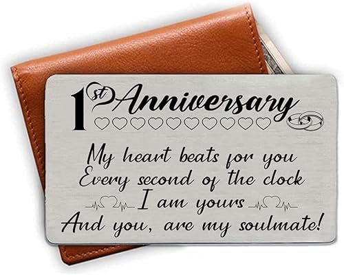 Miniatura 3 de Tarjeta de regalo para marido, esposa, novio, novia, primer aniversario de boda, regalo para él, hombres y mujeres