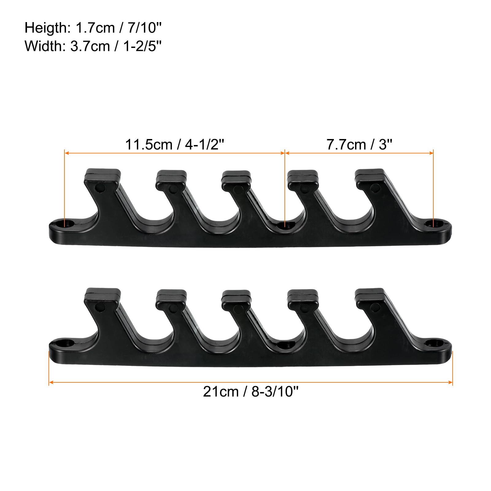 4 Staffe Di Regolazione In Nylon Per Chaise Longue – 5 Posizioni, Reclinabili, Per Esterno E Giardino (Nero)
