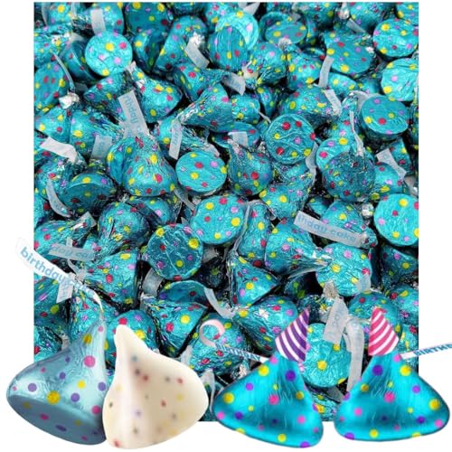 Hershey’s Kisses Birthday Cake - Birthday Cake Flavored Creme with Sprinkles - Individually Wrapped - Bulk Pack (1 Pound)