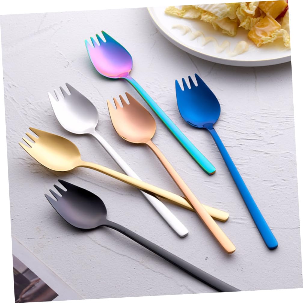 ibasenice 2 Sätze Teiliges Sporks Robuste Löffel Für Desserts Wiederverwendbar Und Tragbar Für Reisen 6 Stück * 2