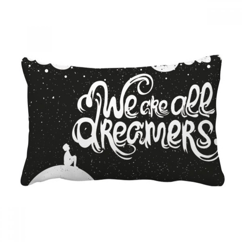 Coussin lombaire rêveurs noir et blanc 40x60 cm pour canapé