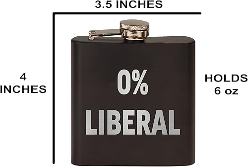 Miniatura 3 de Rogue River Tactical Divertido frasco de cadera de acero inoxidable con broma liberal 0% de alta calidad, color negro mate, es un gran regalo para