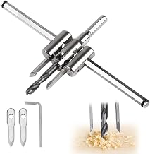 30 mm to 300 mm Adjustable Circular Hole Saw Cutter Drill Bit | Drill Bit Set Pear Cup Adjustable Circular Cutter with Helical Drill Bit for Cutting Tools