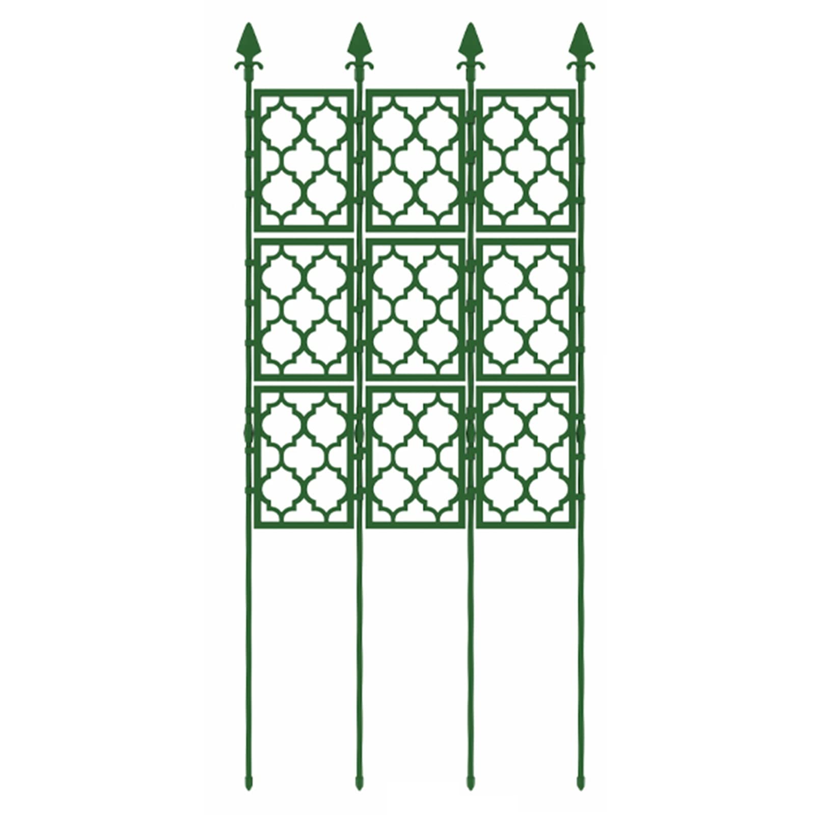 Treillis de jardin en métal pour plantes grimpantes - Panneau mural extérieur antirouille pour vignes, fleurs, plantes en pot, roses, légumes et concombres - Vert - Durable et élégant