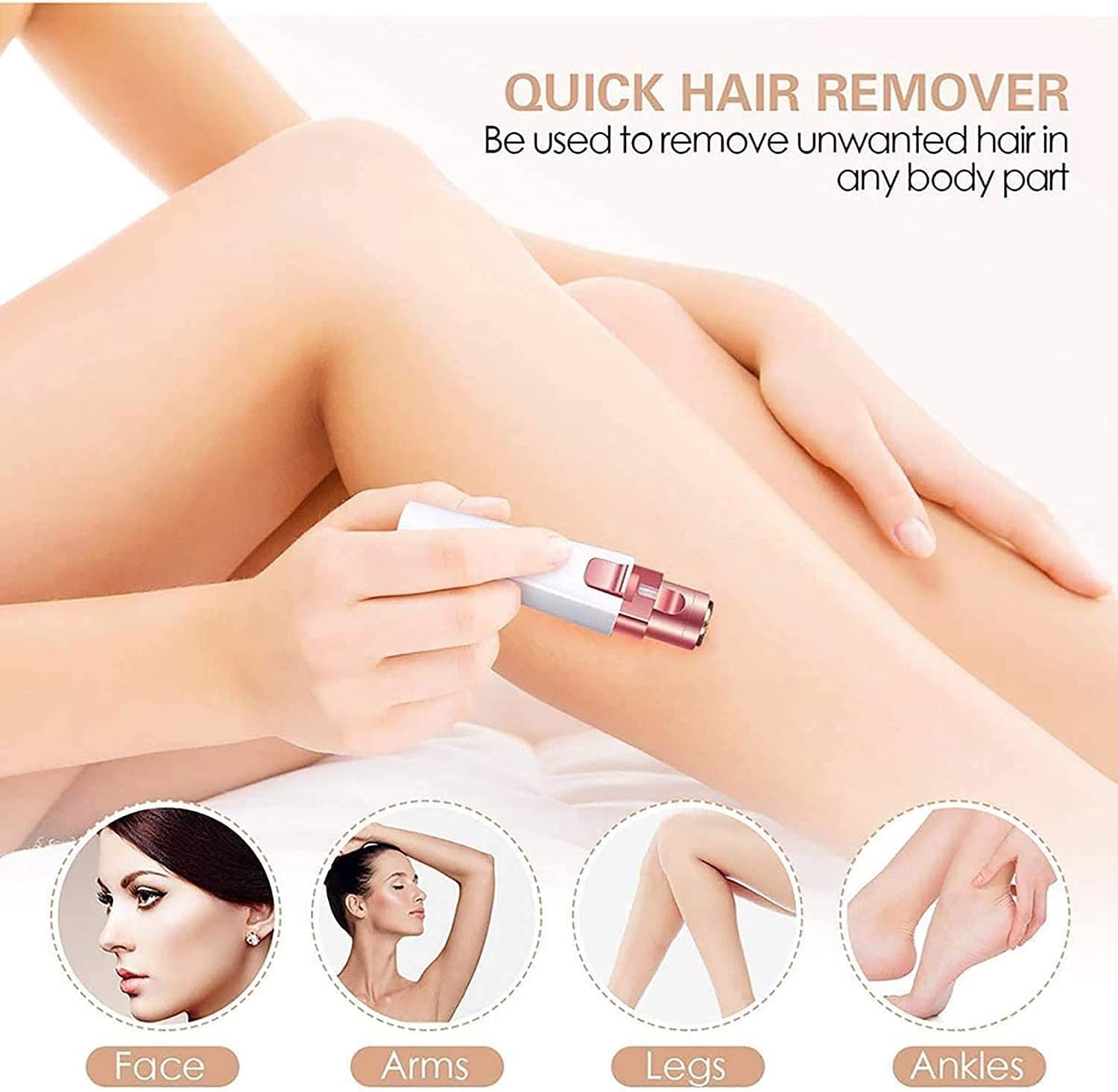 Facial Hair Removal for Women Eyebrow Trimmer, 2 in1 Painless Eyebrow Hair Remover and Eyebrow Razor,Eyebrow Lips Nose Trimmer Body Face Hair Removal for Women