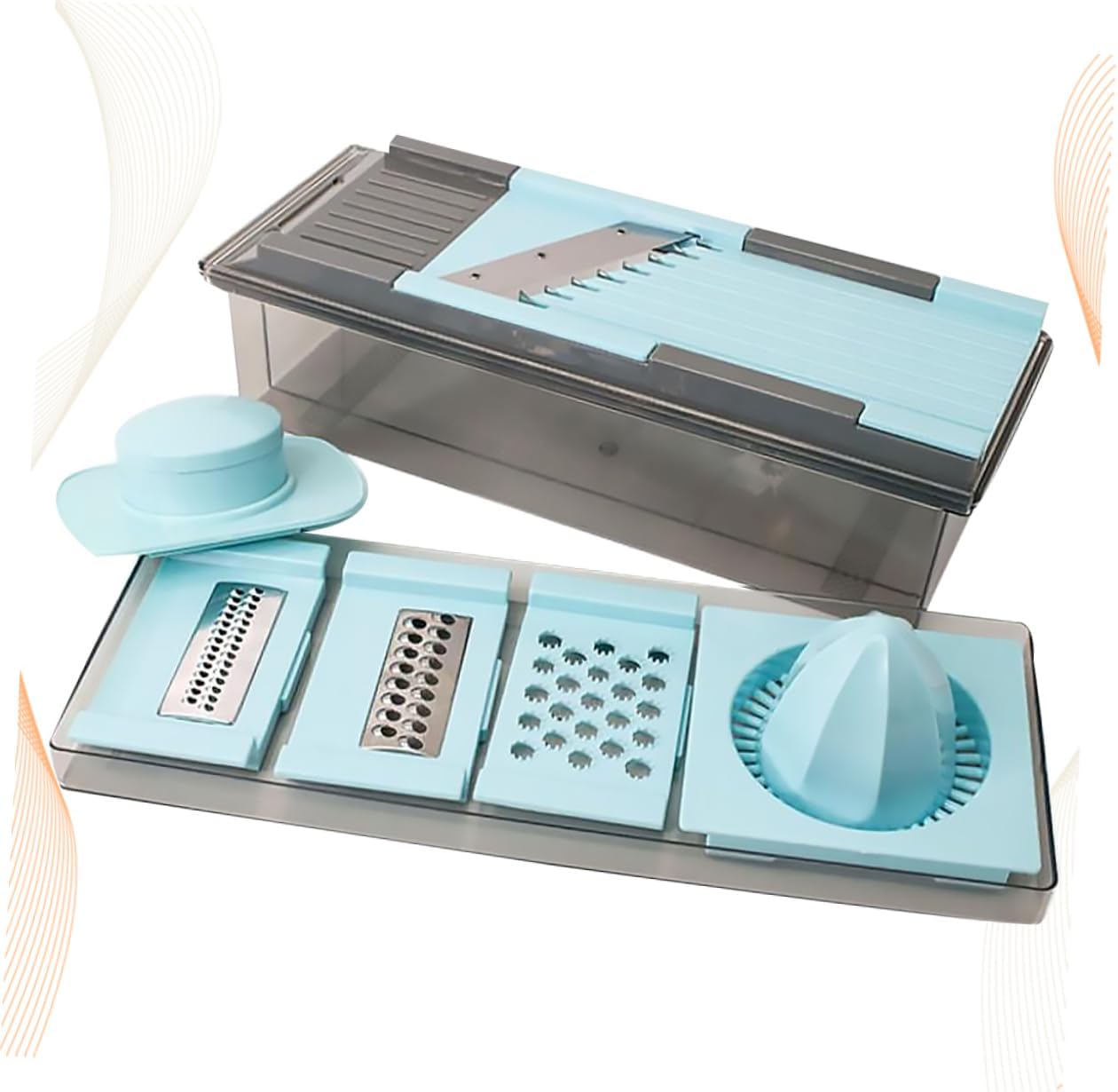 Garneck Multifunction Vegetable Cutter Manual Slicer and Juicer for Home Kitchen Easy to Use Vegetable Slicer for Grating and Slicing Various and Fruits