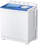 VCJ Portable Washing Machine, Twin Tub Washing Machine Laundry Compact Washer spinner Combo with 28lbs capacity, 18Lbs Washer and 10Lbs Spinner dryer for Apartments RVs and Dorms