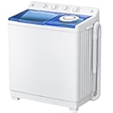 VCJ Portable Washing Machine, Twin Tub Washing Machine Laundry Compact Washer spinner Combo with 40lbs capacity, 24Lbs Washer and 16Lbs Spinner dryer for Apartments RVs and Dorms