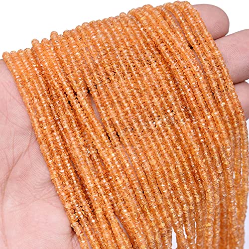Spessartite granat fasetowane koraliki rondelle, koraliki 2,5 mm - 3,5 mm, sznur 50 cm, naturalny granat AAA Fanta półszlachetny koraliki, Kamień szlachetny, Granat