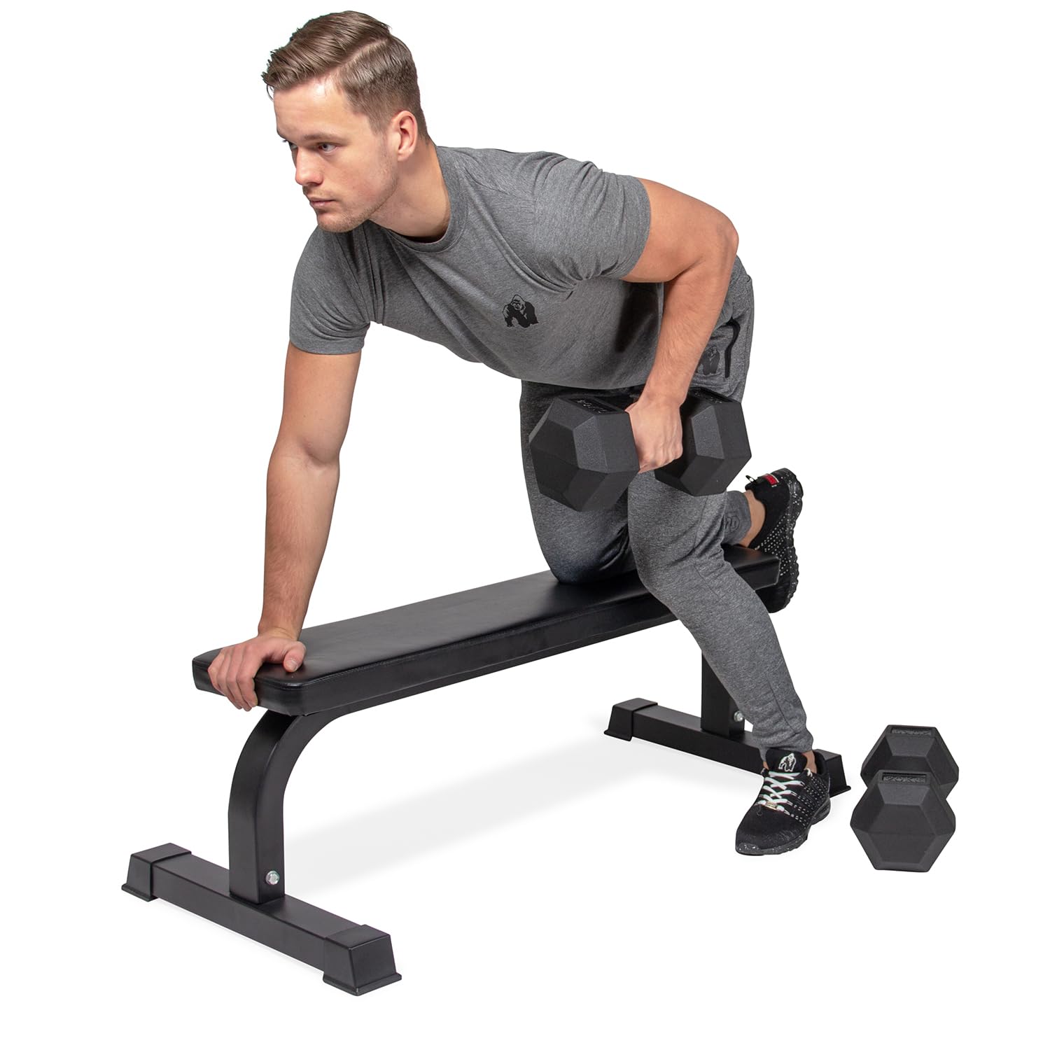 VirtuFit Panca fitness piatta - Panca da allenamento - Nero