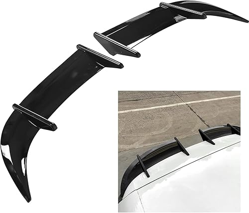 Miniatura 1 de GOWENIC Alerón trasero para maletero para modelos MK6 – 2 piezas de ala de alerón de cola negra brillante