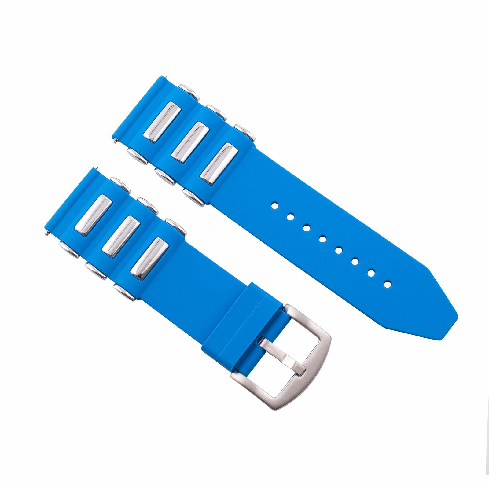Ewatchparts 26mm Silicone Rubber Diver Watch Band Strap Compatible With Invicta Excursion 18202 Watch Light Blue