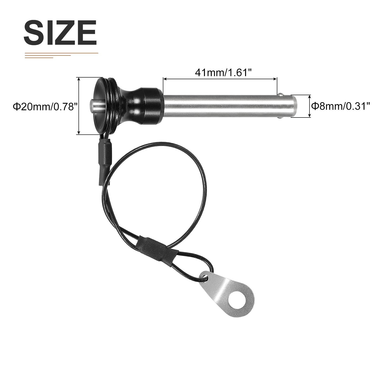 DTGN 8mmx41mm(DxL) Quick Release Pin, Good for Quickly Connecting Hooking Up Components - Image 2