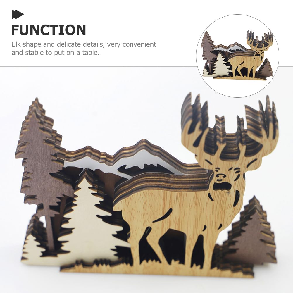 Amazon.com: HOMSFOU Wooden Deer Art Rustic Home Decor Animal