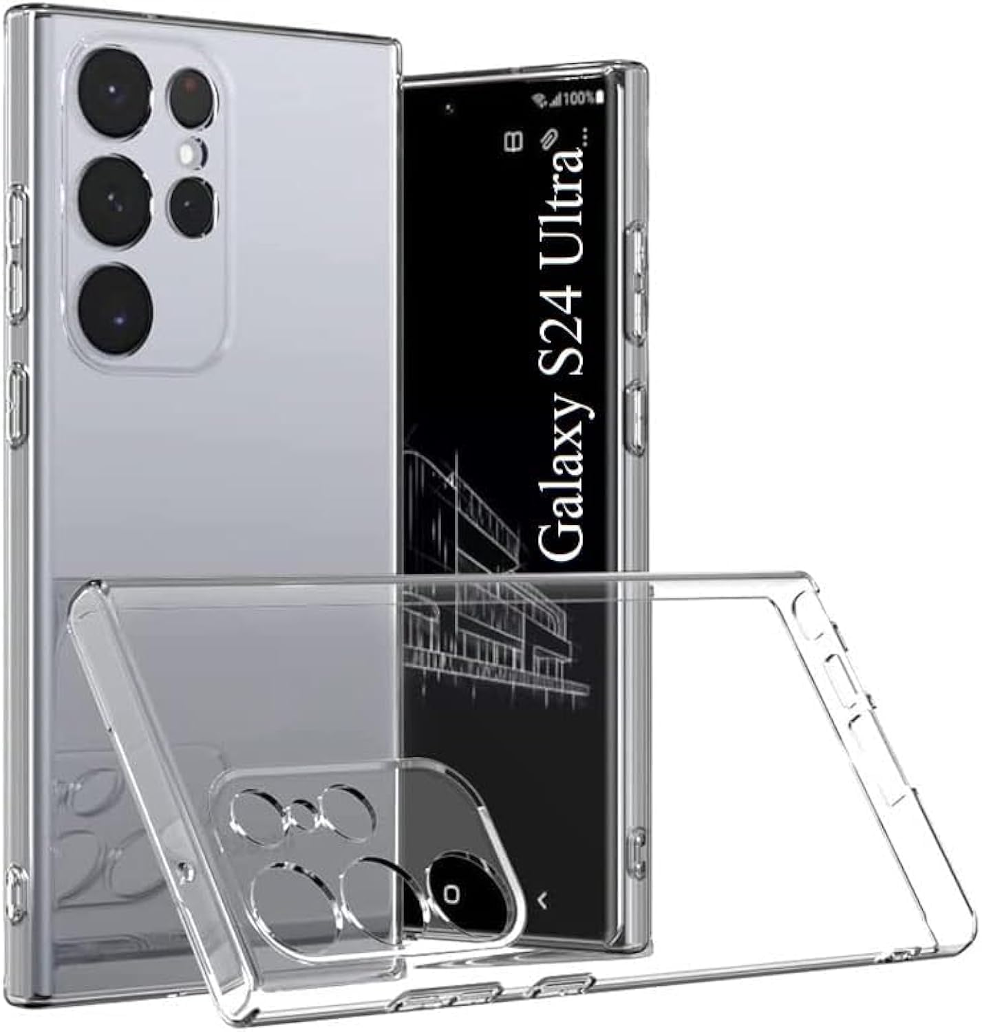 Zubitech Samsung Galaxy S24 Ultra Clear Case Soft Flexible Silicone TPU Shockproof Transparent Rubber Back Cover Compatible for Samsung Galaxy S24 Ultra