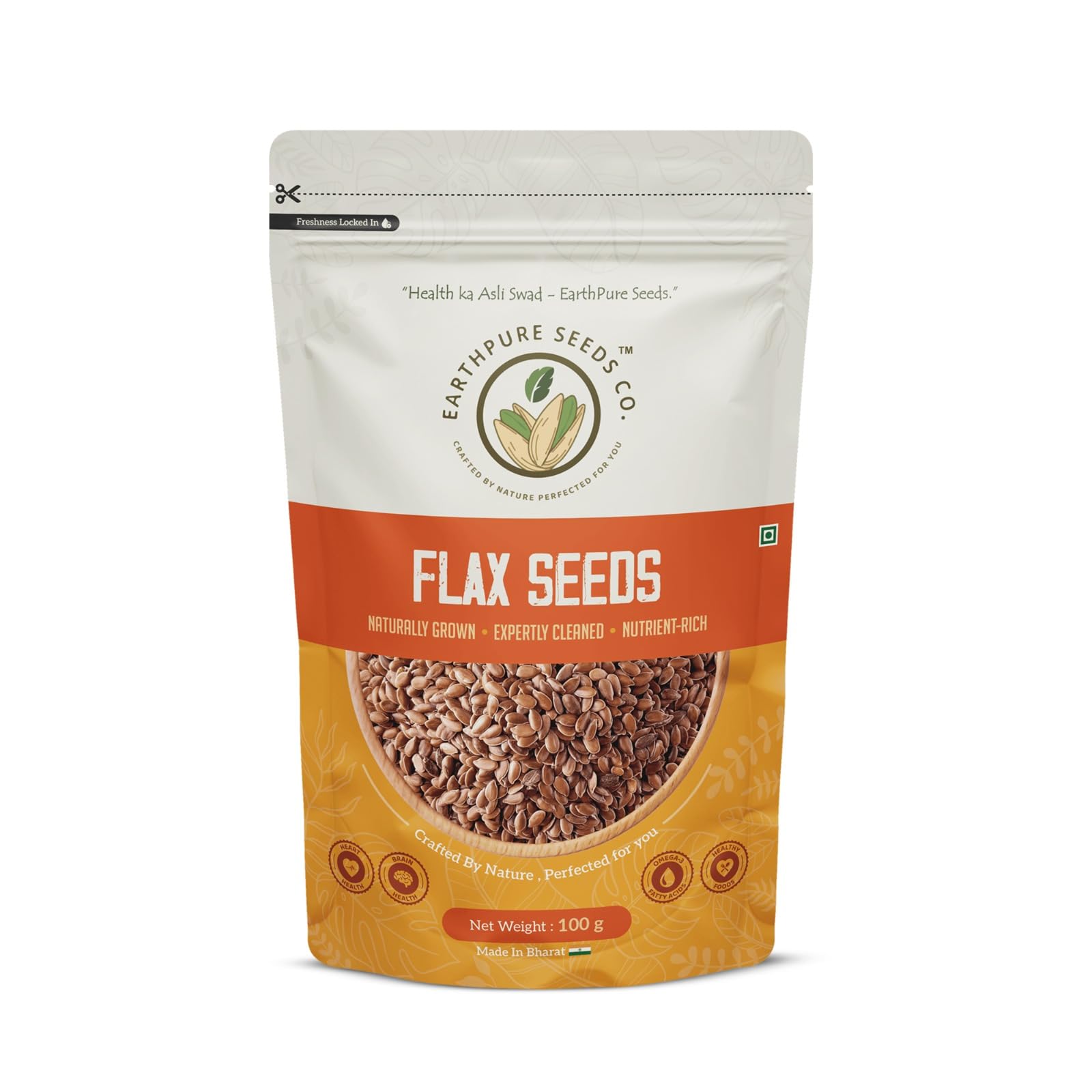 EarthPure - Raw Flaxseeds | 100 Gram | Rich In Antioxidants | Rich In Protein & Dietary Fibre, Source Of Iron & Dietary Fibre-image-38