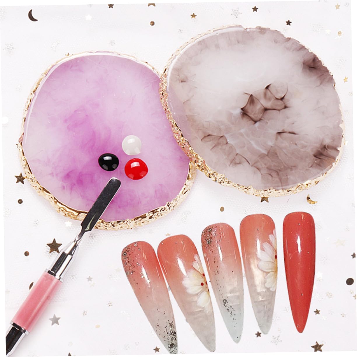 SHERCHPRY 6pezzi Per Nail Art in Resina Per Miscelare Colori Unghie Esposizione Manicure