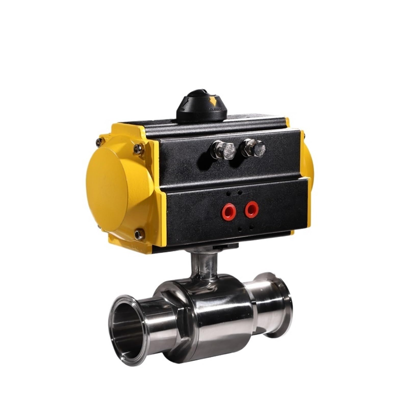 Valvula motorizada Válvula de Bola de Abrazadera neumática de 2 vías, Doble Efecto, Φ19, diámetro Exterior de 50,5 mm, diámetro Interior de 16 mm, SS304