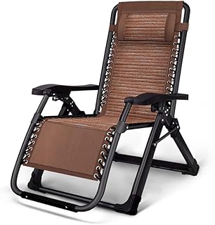 Cadeiras de praia espreguiçadeira gravidade para jardim, cadeira dobrável reclináveis dobráveis de metal resistente portátil relaxante cama reclinável móveis de jardim para gramado ao ar livre pátio belo cenário