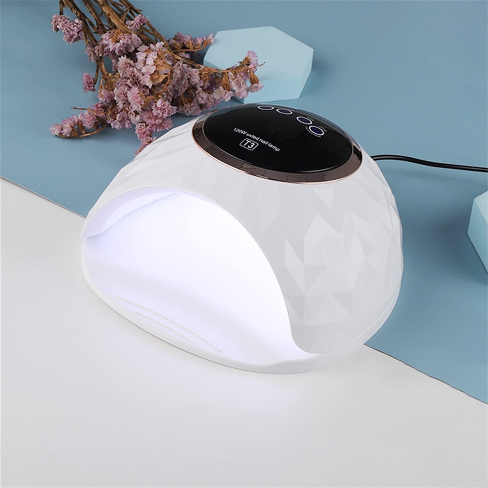 ZYC Lampada per Unghie a LED 120W UV con 42 PCS LED per Curare Il Gel per Unghie per Unghie per Unghie per Unghie Lampada per Unghie 30/60/99 / 120S Strumenti per Manicure sensori Auto,Bianca