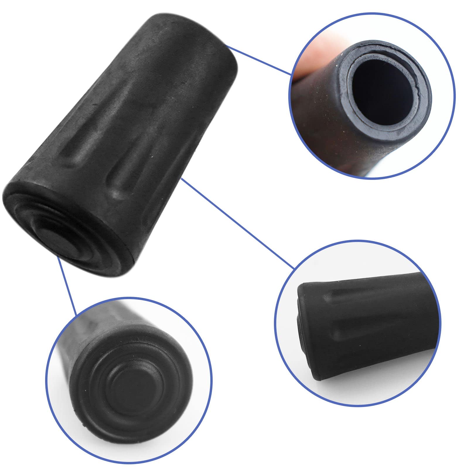 EMBOUTS DE BÂTONS DE MARCHE NORDIQUE CAOUTCHOUC NOIR