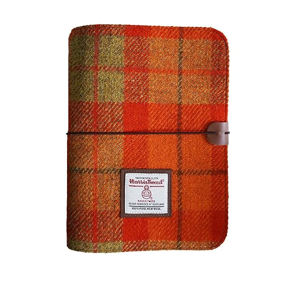 TAILORMAP Harris Tweed A5 Notebook Binder 6 Ring, Wool Fabric Soft Cover Refillable A5 Binder for A5 Refill Paper and A5 Planner Inserts, Notebook Journals for Writing, A5 Size 80 Pages (Orange) by TAILORMAP - Used condition - US$15.00