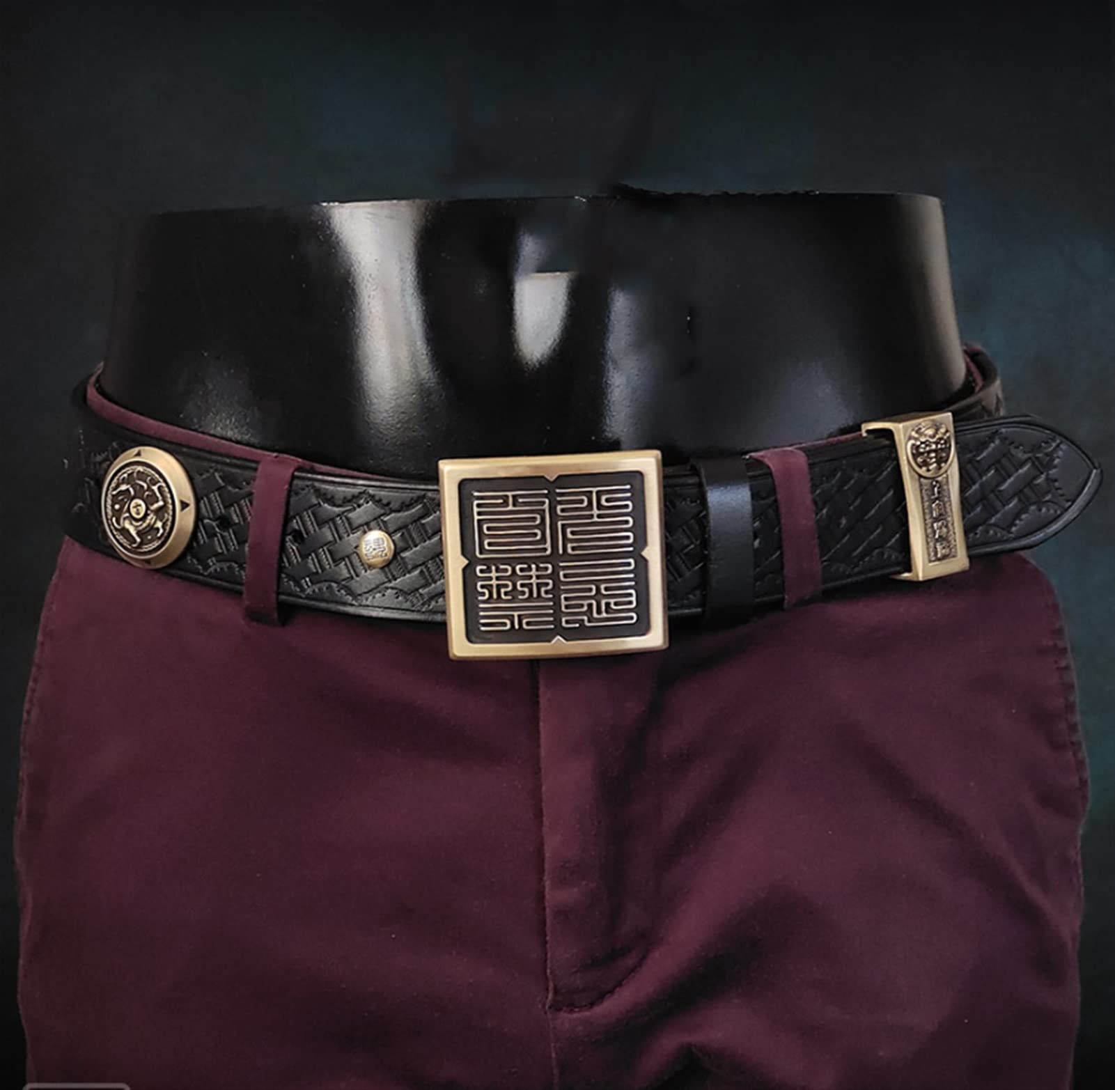 Cintura Uomo Men's Belt Pulsante in rame fatti a mano Cinture maschili cinghia in pelle vera