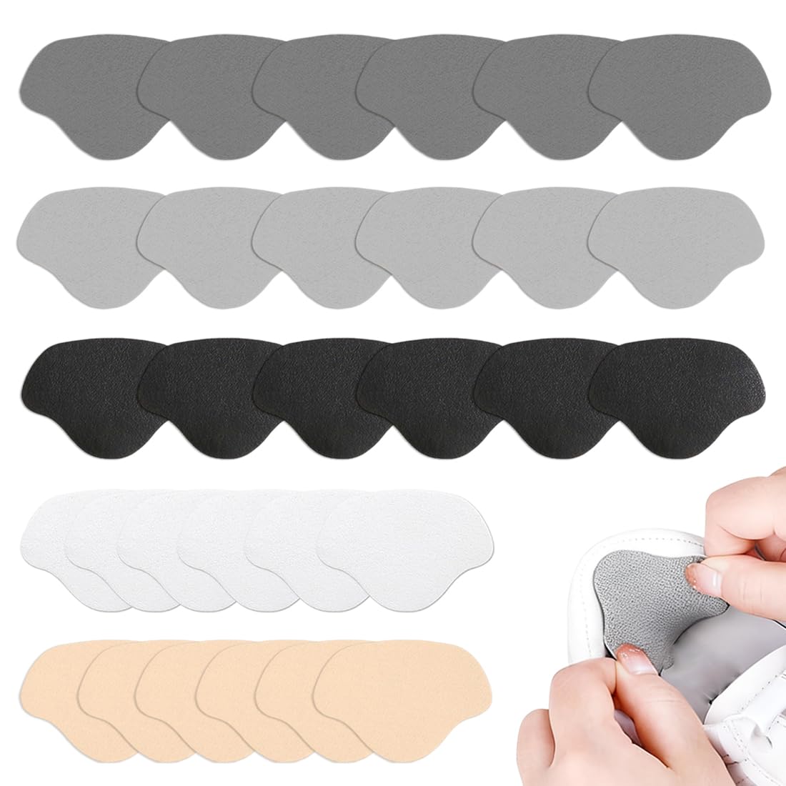30 Piezas Pegatina reparacion zapatillas, parche autoadhesivo de talón de zapato almohadilla talon zapatos parche de prevención de roto de zapato parches de reparación de zapatillas