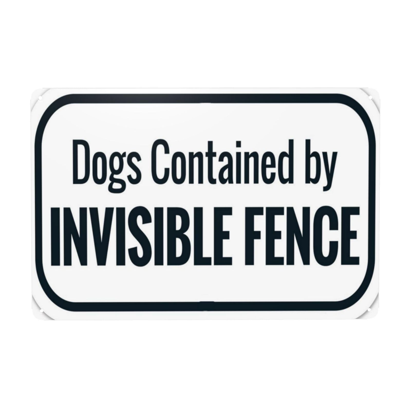 Vintage Metal Tin Sign, Invisible Fence Dog Containment Warning Decor, 12x8 Inch