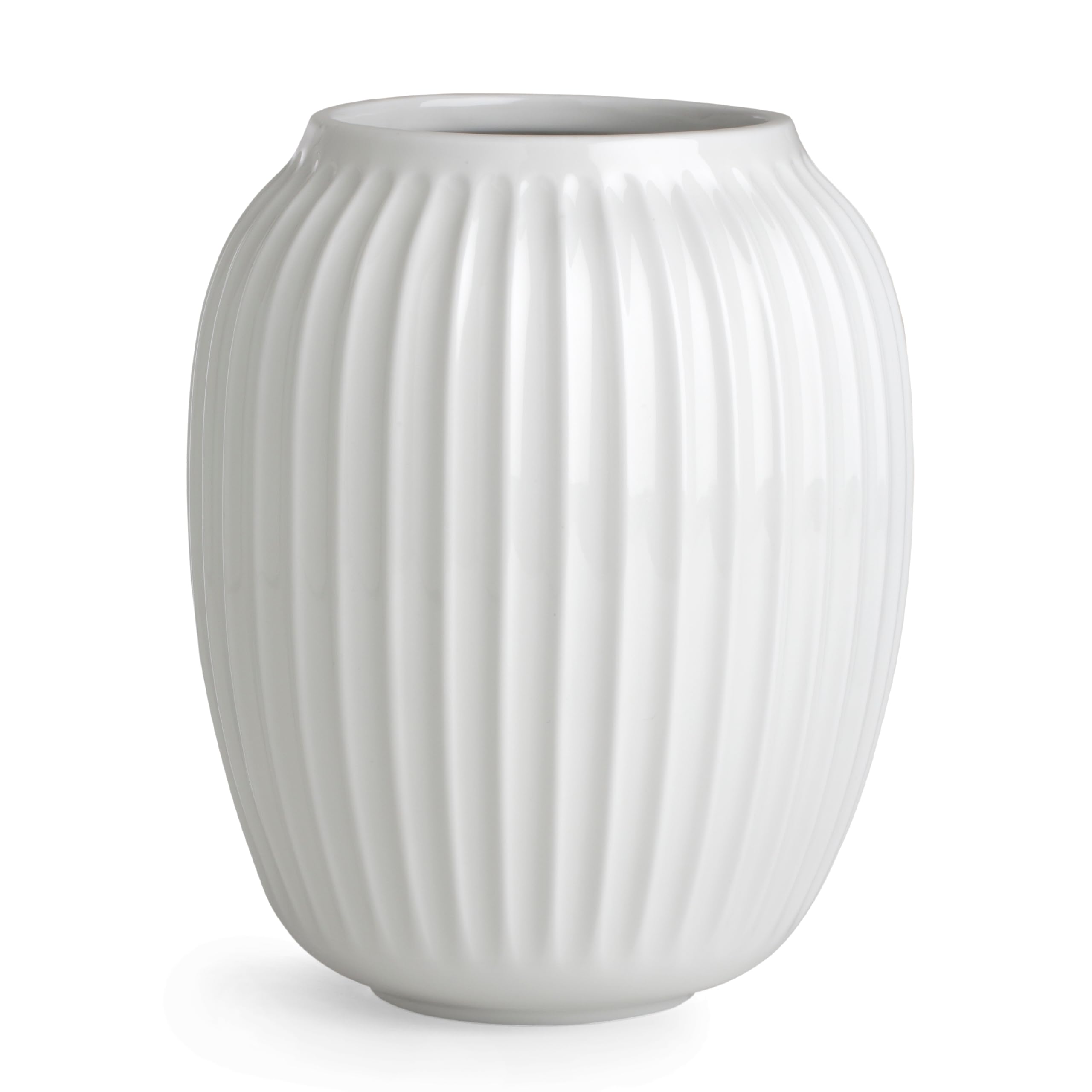 Kähler Vase H21 cm Hammershøi dänisches Design für Blumen Handarbeit, Weiss