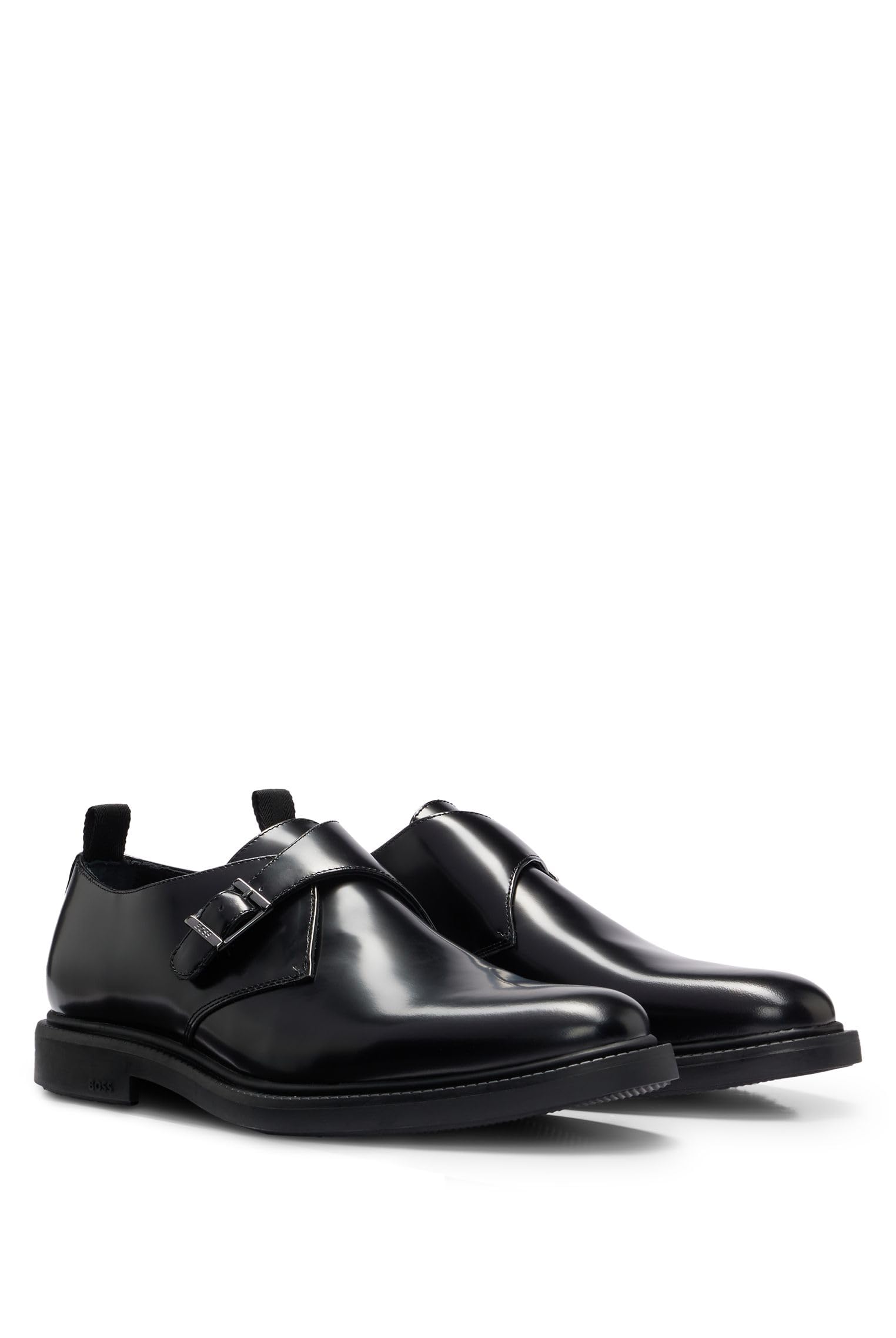 BOSS Herren Larry Monk Monkstraps aus gebürstetem Leder mit einem Riemen Größe