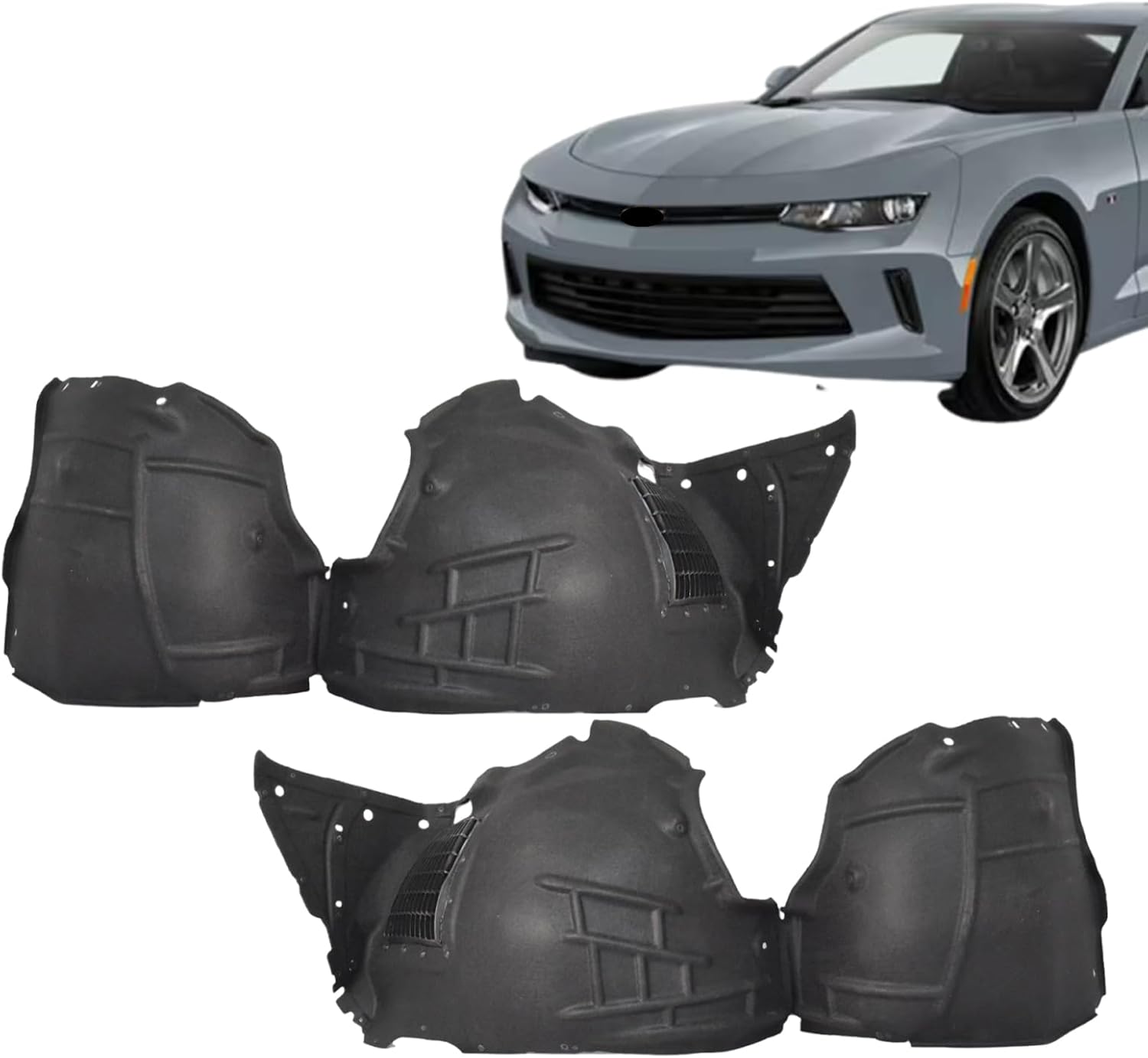 2PCS Front Fender Liner Inner Panel Left & Right Side Compatible with 2016-2024 Chevy Camaro Replacement for GM1248296 GM1249296 84922604 84922606