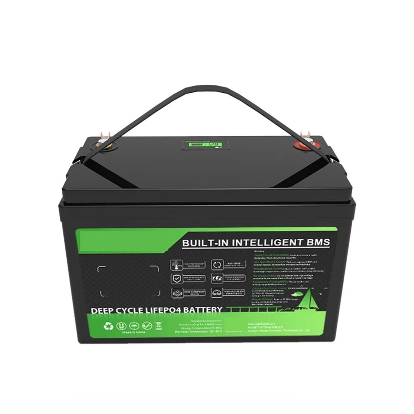 Batteria A Ciclo Profondo, 12 V 340 Ah 100 Ah LiFePO4 12,8 V | Batterie al litio 8000 cicli Camper Camper Carrello da golf Fuoristrada Off-grid Vento solare(24V 100Ah LCD)