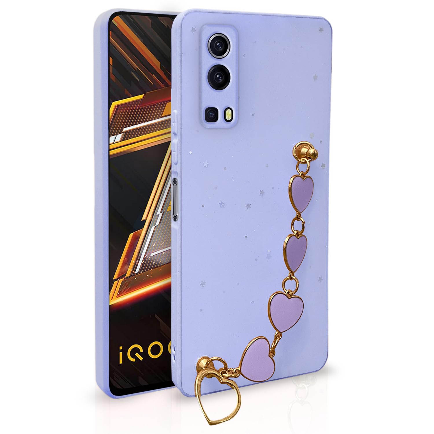 Pikkme iQOO Z3 5G Back Cover for Girls | Heart Shaped Metal Chain Blocks | Sparkling Soft TPU | Case for iQOO Z3 5G (Purple) (B0C2VMRW67) Amazon Price History, Amazon Price Tracker