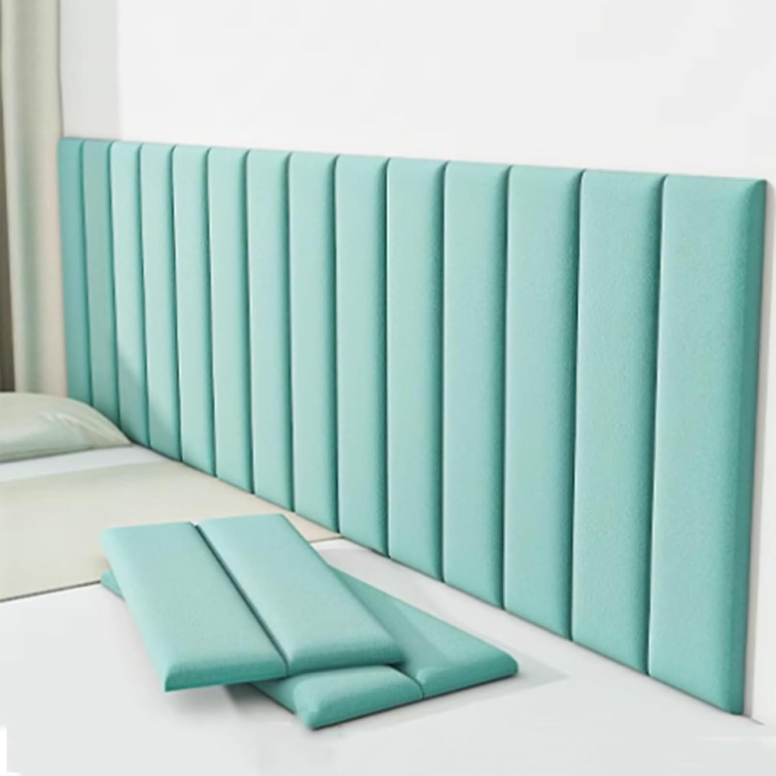 Upholstered Wall Panels Padded Wall Stickers For Bedroom, 3D Anti-Collision Wall Padding,Headboard, Self-adhesive Anti-collision Wall Padding,06,10 pcs — image 1
