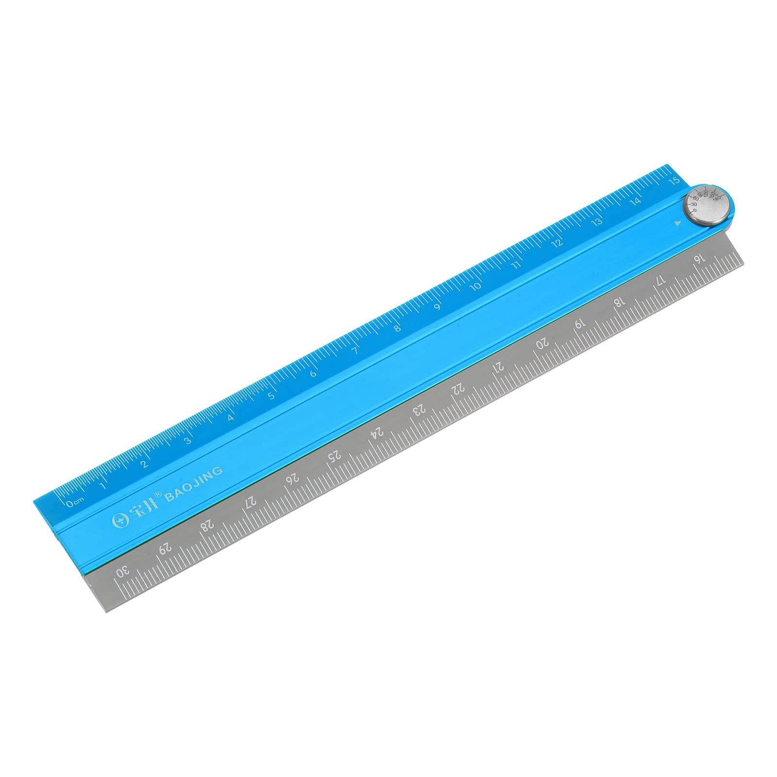 Lot De 2 Règles Pliantes 30cm En Alliage Aluminium - Rapporteur Intégré - Pour Dessin Géométrique, Bureau