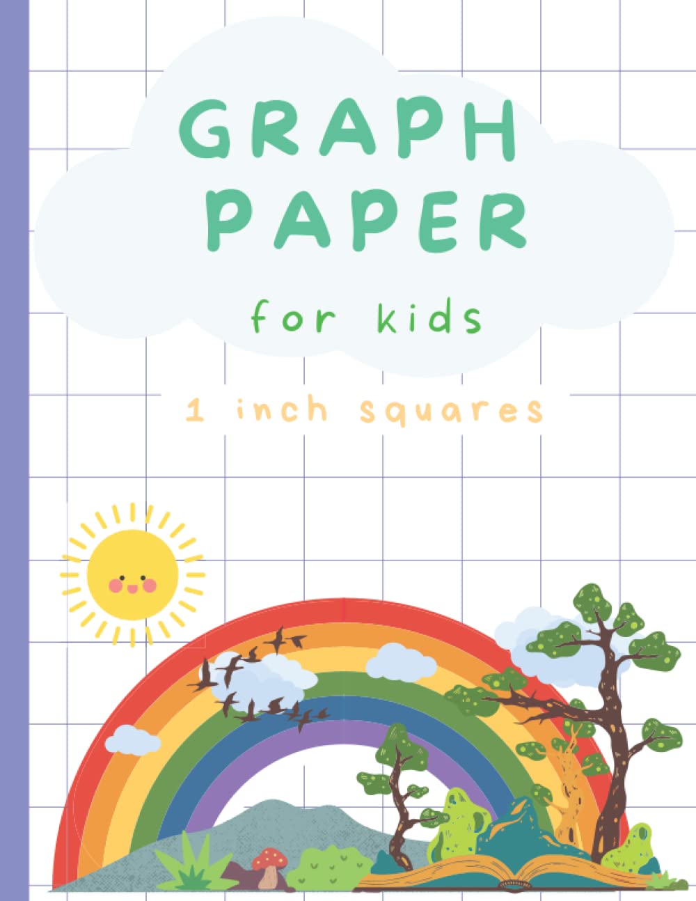 Graph Paper for Kids 1 inch Squares: Graph Paper Notebook for Science or Math Students, Composition Graphing, 8,5 x 11 inches
