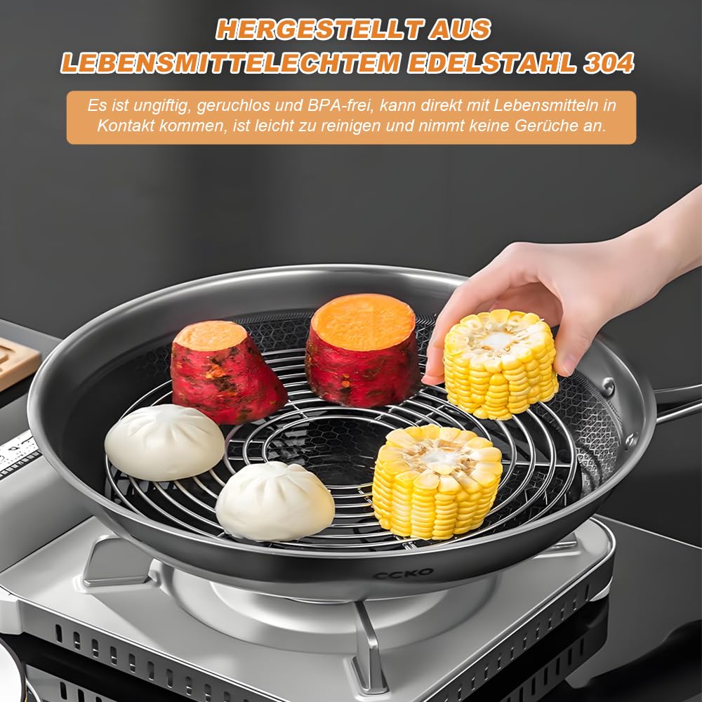 Grille de cuisson vapeur en acier inoxydable pour casseroles, grille de refroidissement ronde de 19,8 cm (diamètre) x 3,8 cm (hauteur), grille de cuisson à la vapeur, grille de cuisson vapeur pour Grille de cuisson vapeur en acier inoxydable pour casseroles, grille de refroidissement ronde de 19,8 cm (diamètre) x 3,8 cm (hauteur), grille de cuisson à la vapeur, grille de cuisson vapeur pour