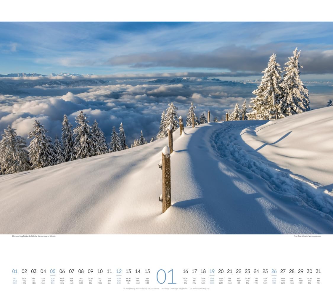 Wege Kalender 2025, Wandkalender im Querformat (54x48 cm) - Landschaftskalender mit traumhaften Pfaden in der Natur