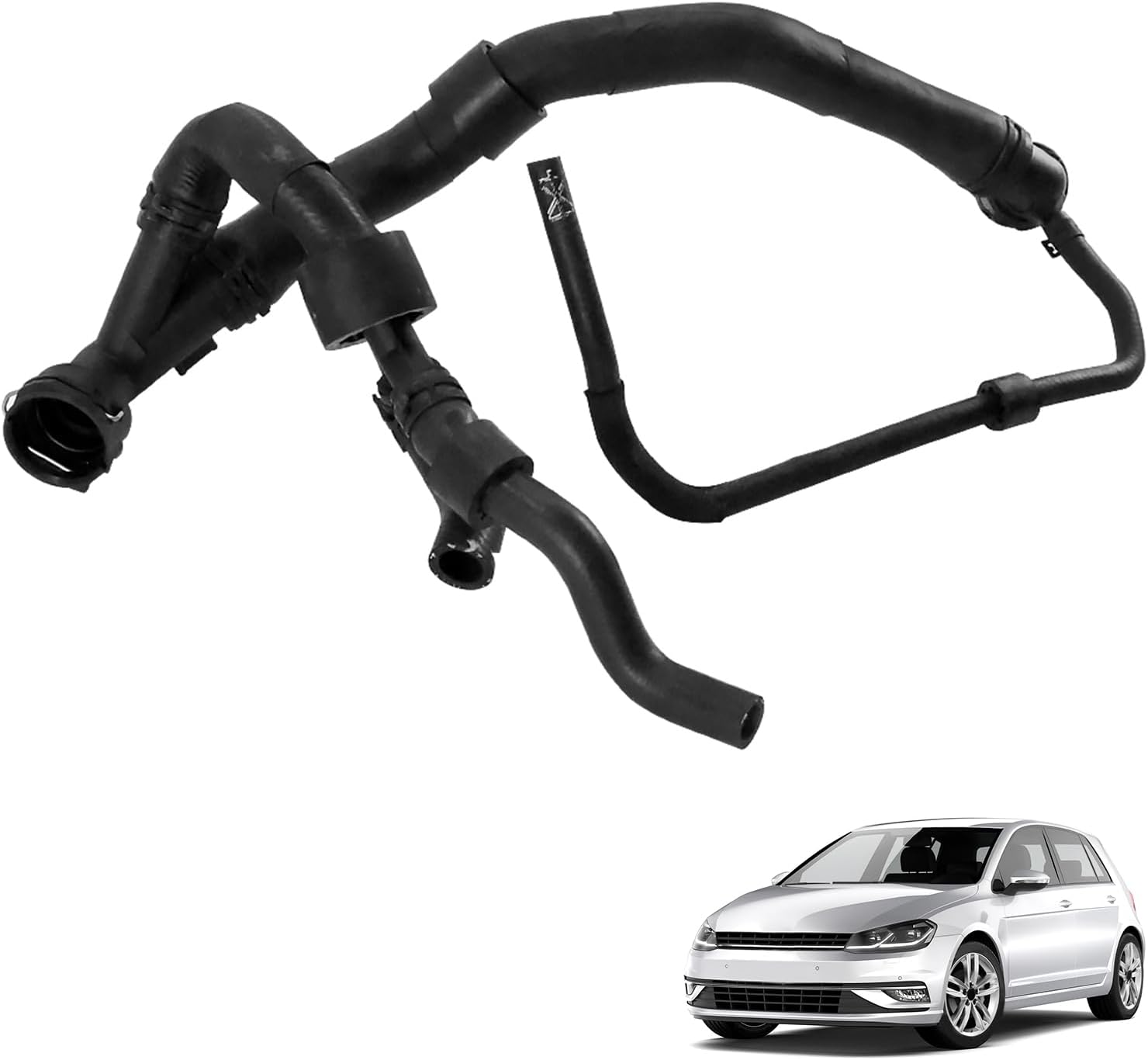 Upper Radiator Coolant Water Hose 5Q0122101GN Compatible with Audi A3 Premium Prestige Quattro 2015-2016 Compatible with Volkswagen Golf 2015-2019 Replaces 5Q0122101FJ 5Q0122101EF