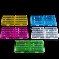 Vista 3 de Zerone 5 Colores Conveniente AA/AAA Batería 10 PCS Soporte de Baterías Caja de Almacenamiento Caja de Plástico Resistente al Desgaste Caja