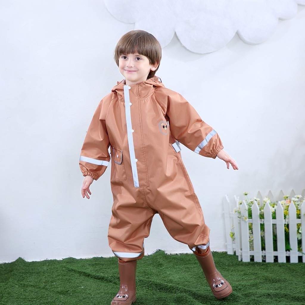 Toddler Rain Suit Baby Rain Suit with Hood Waterproof Coverall One Piece Rain Suit Kids Muddy Buddy(3-10 Years): Clothing, Shoes & Jewelry