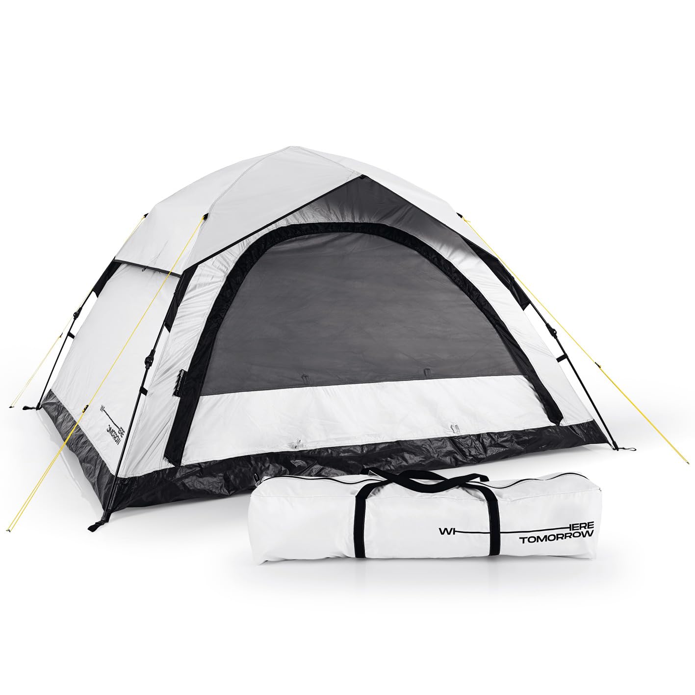 Where Tomorrow Tente Pop-up pour 4 à 6 Personnes - Tente jetable avec Effet de Refroidissement et occultant - Tente de Camping résistante aux intempéries, Pluie, Neige, Vent, Sable - avec Fond Haut