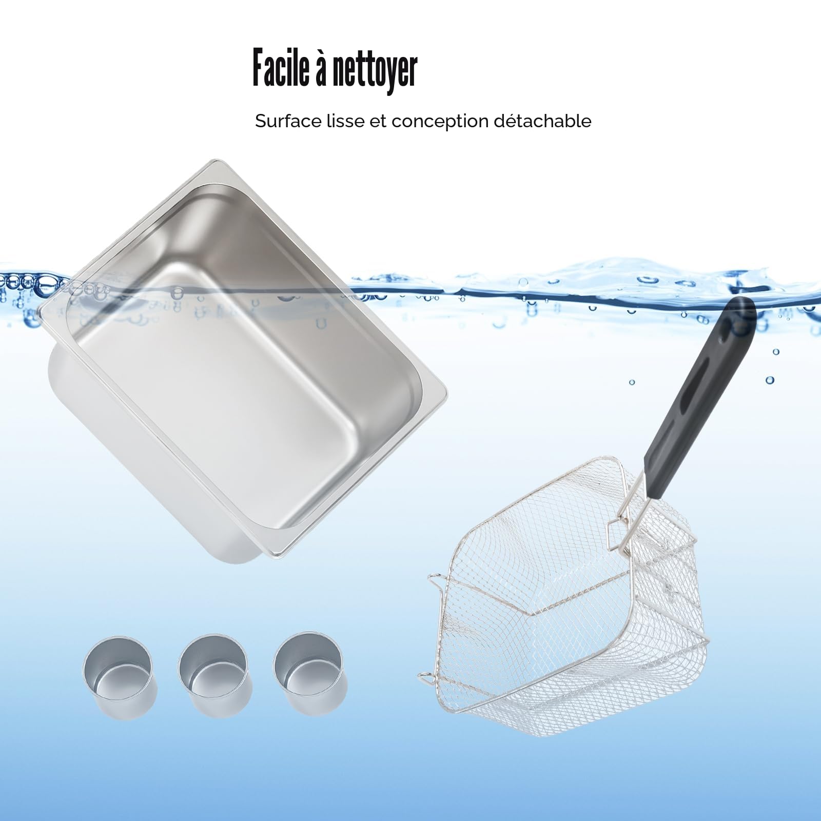 Double friteuse professionnelle à gaz, 2 x 6 l, pour gastronomie, friteuse avec graisse et huile, friteuse profonde pour frites et poulet, friteuse avec robinet de vidange, idéale comme machine à